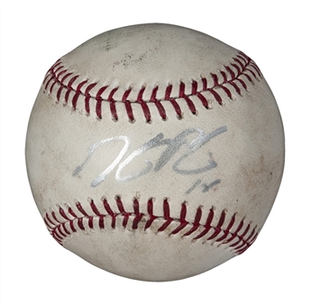 2013 Dustin Pedroia Game Used and Signed Postseason Baseball (MLB Auth-Steiner)